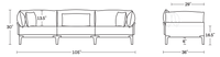 A product dimensions graphic